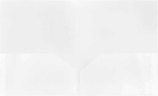 JAM PAPER Plastic 2 Pocket POP Folders - Durable School Folders - Clear - Bulk 144/Box