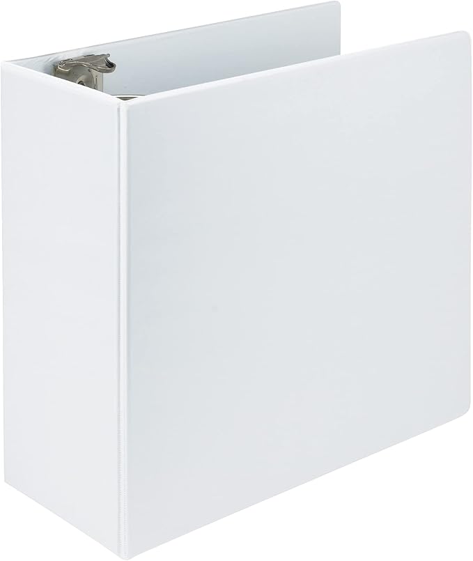 Samsill Plant-Based 5 Inch Durable D- Ring, Made in USA, View Binder, Eco-Friendly, USDA Certified Biobased, White