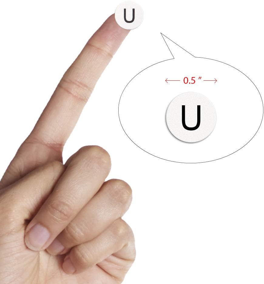 dealzEpic - Alphabet Stickers of The Letter U - Small Round Paper Self-Adhesive Peel and Stick Letter Labels - Set of 15 Sheets