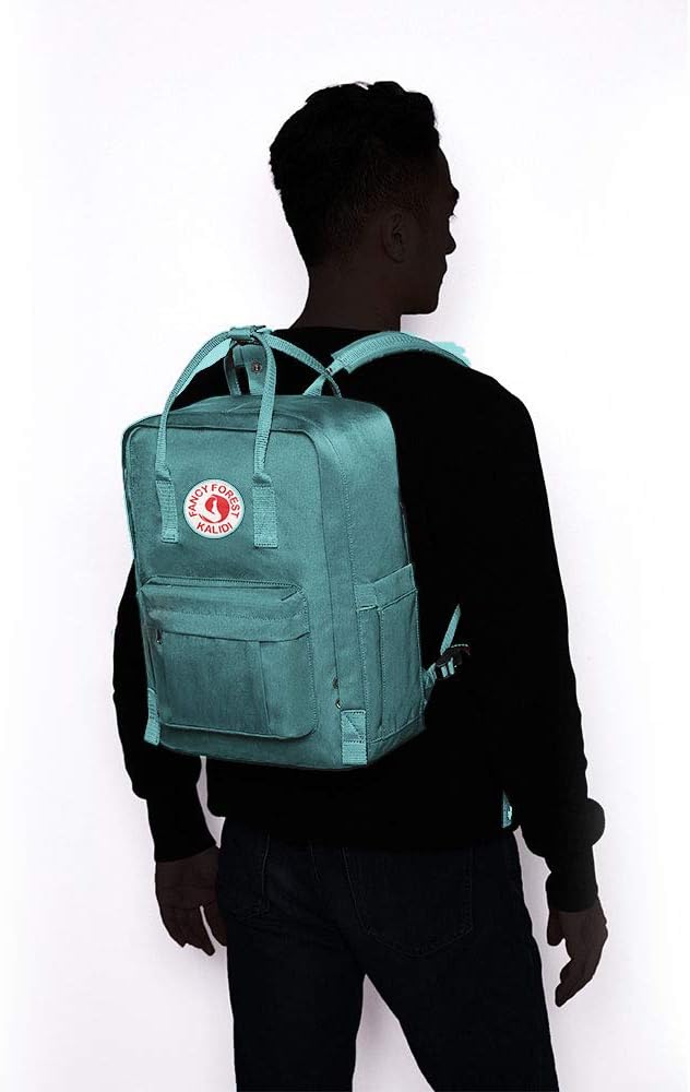 KALIDI Casual Laptop Backpack 15 Inches Classic Camping Rucksack Travel Outdoor Square Daypack College Hiking Gym Bag, Frost Green