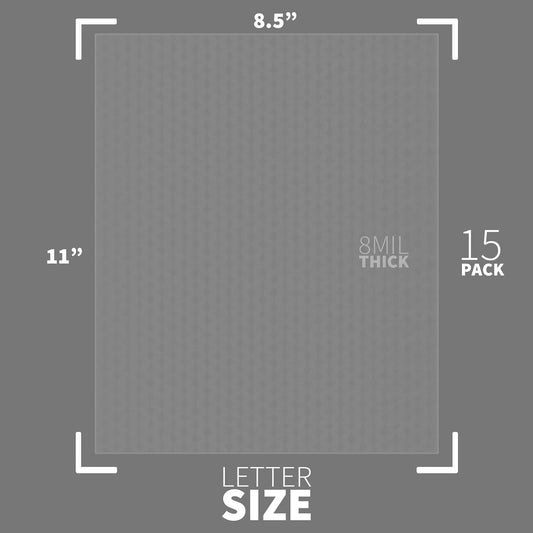 Binditek 15 Pack 8 Mil PVC Binding Presentation Covers, Semi-Transparent with Cube Pattern, 8-1/2 x 11" Letter Size, Square Corners, Un-Punched