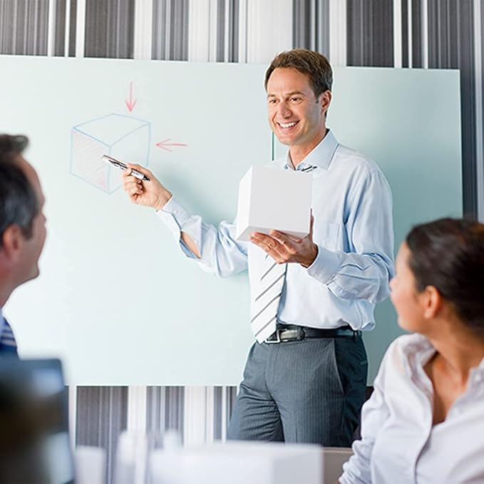 VIZ-PRO Dry Erase Markers Fine Bullet Tip, 3 Assorted Colors, 144 Pcs Low-Odor Whiteboard Pens