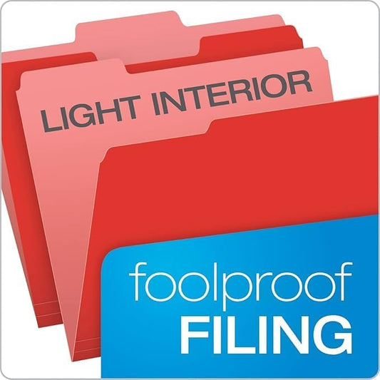 Colored File Folders - School & Office Supplies - 100-Pack of 10 Assorted Colors, Folders for Documents - 1/3-Cut Tabs - File Folders Letter Size, Teachers Must Haves - Olisco