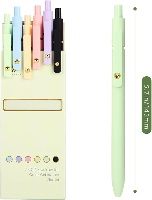 Ddaowanx Colorful Gel Pens, 0.5mm Fine Point Retractable, Cute Pens with Colored Writing and Sketching, Nursing School Essentials,School Supplies, Gifts for Nurse (12Pcs-Aesthetic Colors)