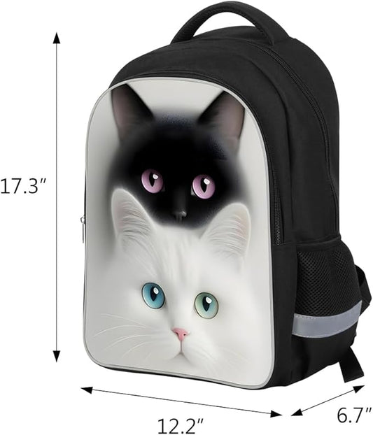 Kids Backpack, 3D Reflective Cartoon, 600D Polyester & Dual Zippers, 17" Bookbag with Ergonomic Design for boys & girls age 6-18, Shark Space Style for school Children Kids