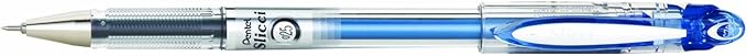 Pentel Arts Slicci 0.25 mm Extra Fine Gel Pen, Blue Ink, Box of 12 (BG202-C)