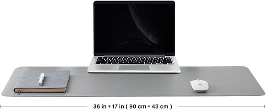 HOMIEAZICOZI Leather Desk Mat - Non-Slip PU Pad for Office and Home Organization Accessories Ideal Large Mouse Mats on Top of Desks (Dark Gray,36''x 17'') (DPD-DGr-L)