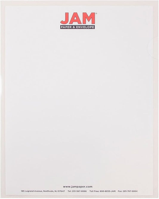 JAM PAPER Plastic Sleeves - Letter Size - 9 x 11 1/2 - Clear Project Pockets - 120 Bulk Page Protectors/Pack