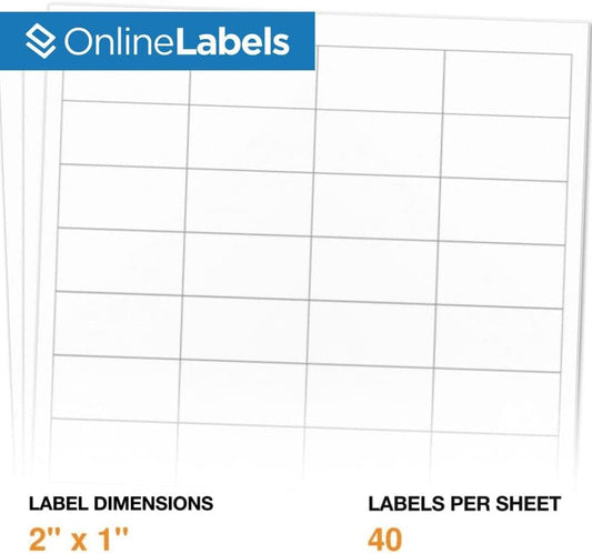 2 x 1 Rectangle Barcode Labels - Pack of 4,000 Labels, 100 Sheets - Inkjet/Laser Printer - Online Labels