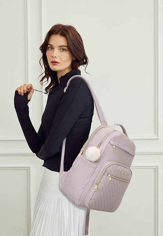 Cute Laptop Backpack Women for College, Fashion Teen Girl School Backpack Adult Bookbag for Work Office Nurse Highschool Bag, Light Purple