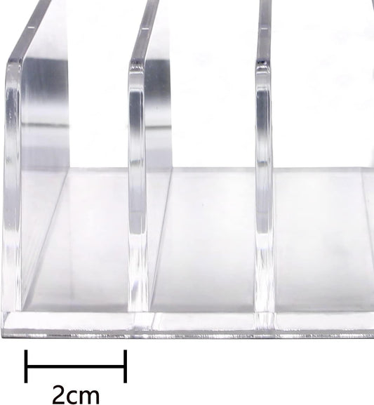 6Pack Acrylic Mail Organizer for Sorting Mail, Business Card, 5Slot Acrylic Mail Sorter for Desktop Shelf, Clear Bill Money Divider for Cash Envelope, Desk Organizer, Home and Office Use