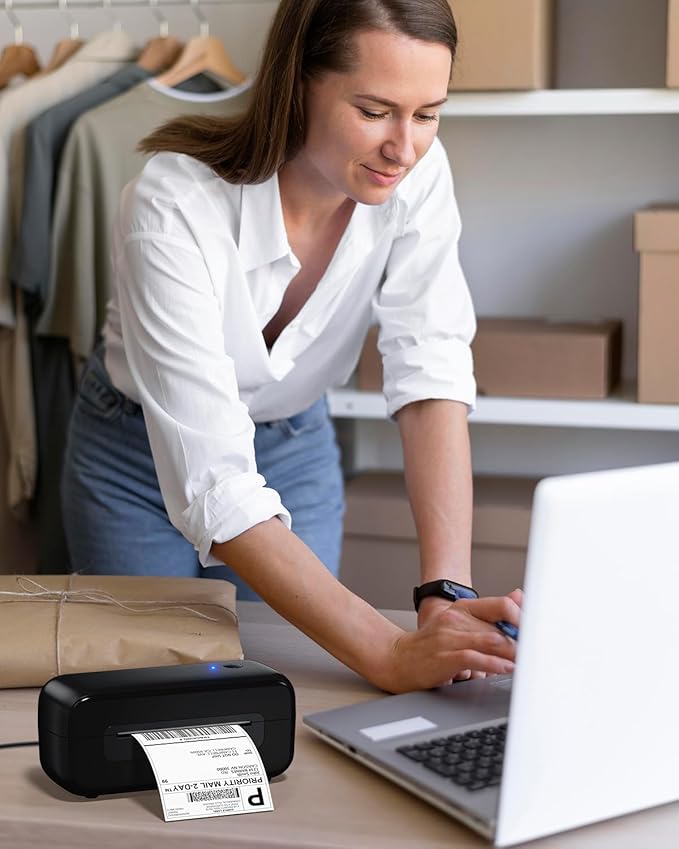 Phomemo Bluetooth Thermal Label Printer - 4x6 Shipping Label Printers for Small Business, Packages, Office, Organization - Thermal Printer Compatible with Amazon, Ebay, Shopify, Etsy, USPS, Fedex, DHL