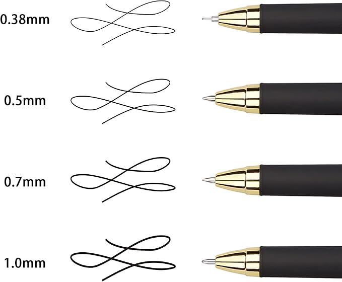 Gel Ink Rollerball Stylus Pen - 18 Pack,1.0mm Gel Pen Bold Point,2 in 1 Capacitive Stylus Pen,Large Capacity Black Ink,Writing Smoothly for Office,Business,Gift,Metal Gold Clip