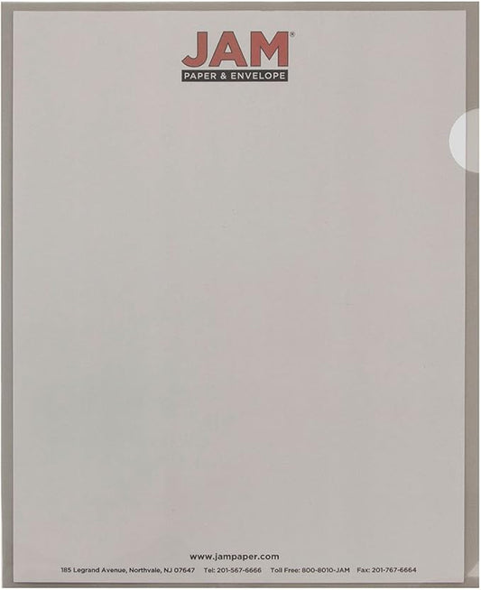 JAM Paper Plastic Sleeves - 9" x 11 1/2" - Smoke - 12/pack