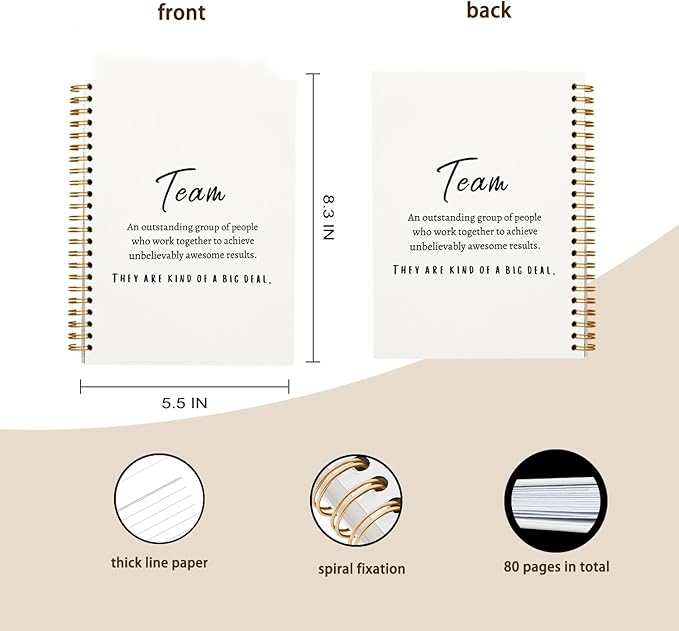 Meeting Notebook for Work, Employee Appreciation Gifts, Team Gifts for Employees, Journals for Writing, Thank You Gifts for Women Men Leader Boss Manager Mentor Coworkers, Dotted Notebook 5.5"x8.3"