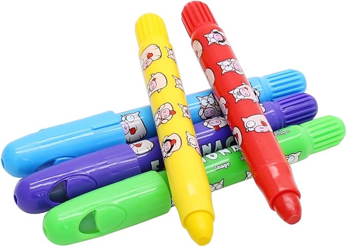 Lebze Jumbo Crayons for Toddlers, 6 Colors Washable Crayons, Easy to Hold Silky Large Crayon for Babies and Children, Safe Non Toxic
