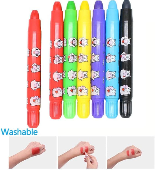 Lebze Jumbo Crayons for Toddlers, 6 Colors Washable Crayons, Easy to Hold Silky Large Crayon for Babies and Children, Safe Non Toxic