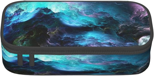 Beautiful Cloud Large Pencil Case With Zipper Compartments Stationery Pencil Bag For Kids Teens Students School Supplies