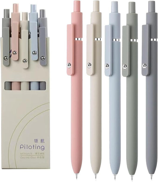 5pcs Gel Pens Morandi (0.5mm Tip) and 5pcs Gel Pens Pastel (0.7mm Tip)