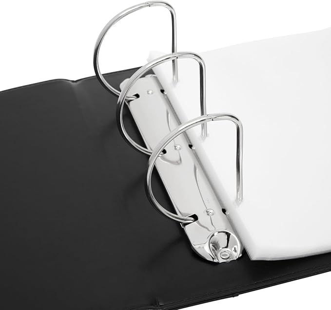 Playbill Binder - 10 x 9.5 in, 4-Inch Spine, 3-Ring, Black Leatherette Cover - Folder with 30 Plastic Sleeves - 2 Pockets Per Sleeve