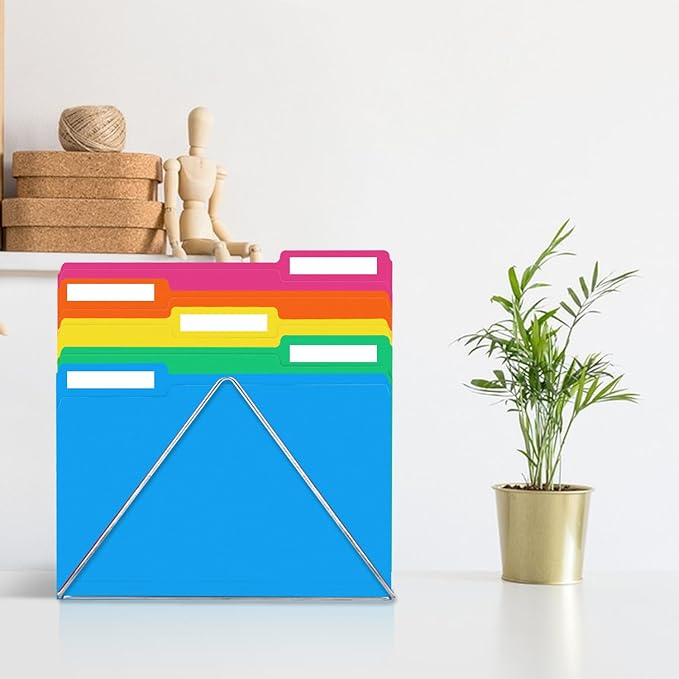 File Folder, RAZCC 200 Pack 1/3 Cut Tab Colored Folders, Colored File Folder Letter Size for Office Classroom Use, Folders with Tabs Assorted 5 Colors