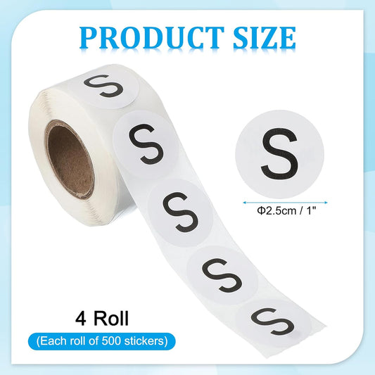 PATIKIL 1" Letter S Stickers, 4 Rolls Self-Adhesive Alphabet Round Circle Dots Labels for Organization Storage Inventory Boxes Scrapbook Craft 2000 Pcs Total
