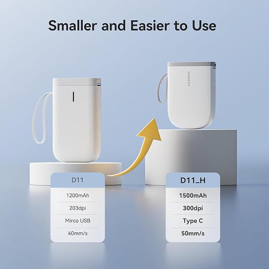 NIIMBOT D11 New Version Label Maker Machine with 3 Rolls Tape, 300DPI Bluetooth Label Printer, Portable Thermal Printer, Sticker Maker for Organizing Home Office School,White