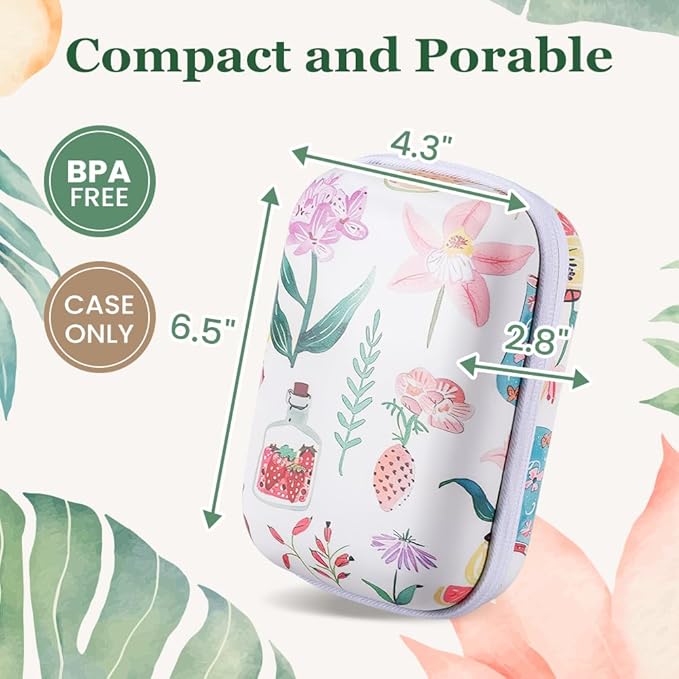 Phomemo D30 D35 Label Maker Case, Storage Bag Compatible with NELKO P21/NIIMBOT D11/ORGBRO X1/SUPVAN E10 Label Printer, Fits for Mini Labels Sticker Machine, Box Only - Pastel