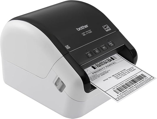 Brother QL-1100 Wide Format, Postage and Barcode Professional Thermal Monochrome Label Printer, Black