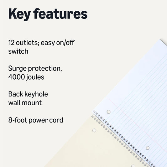 Amazon Basics College Ruled Spiral Notebook, 70 Sheets, 10.5" x 8", Assorted Solid Colors, 5 pack