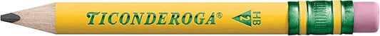 Ticonderoga My First Short Triangular Wood-Cased Pencils, #2 HB Soft, With Erasers, Yellow, 4 Count
