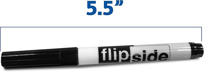 Flipside Products - 5" x 9" Mini Dry Erase Answer Paddles + Black Markers + Erasers - 12 Pack,White