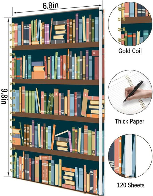 iampanda Spiral Journal Notebook,Strong Twin-Wire Binding with Premium Paper for Women,60 Sheets B5 College Ruled Notebook/Journal,Perfect for School Office Work,Book Library