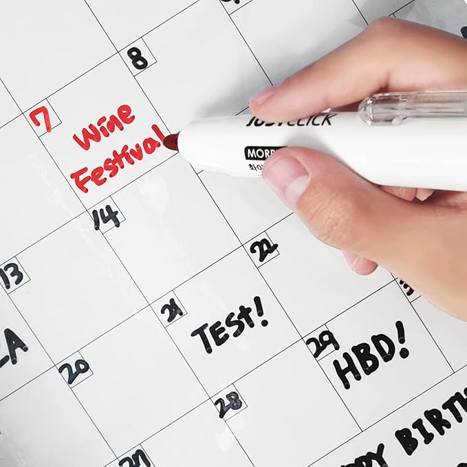 carrotez Retractable Dry Erase Markers, Click Dry Erase Whiteboard Markers, Bullet Tip, Thick Barrel, 12 Count, Red