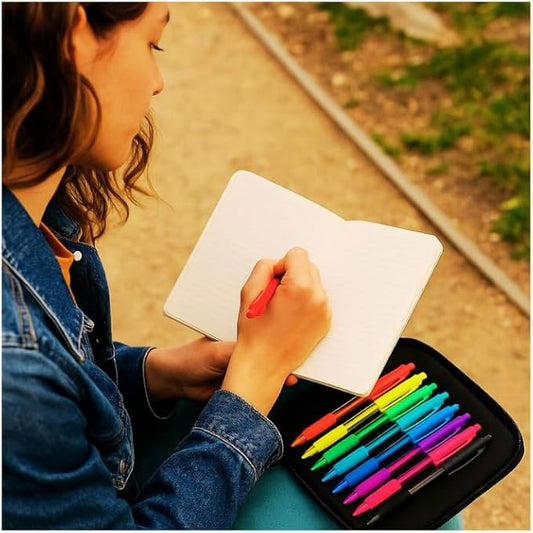 (20) Colorful Ballpoint Pens Assorted Colors Medium Ink Retractable School Office Home Note Taking Journaling Drawing