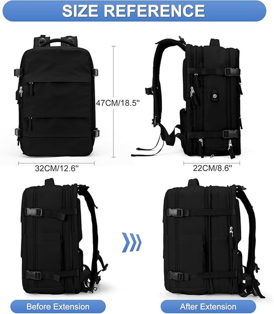 Casual Backpack Traveling Backpack, A-black, Expandable, Modern