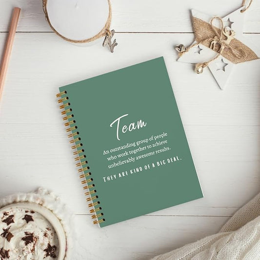 Sage Green Meeting Notebook for Work, Employee Appreciation Gifts, Team Gifts for Employees, Journals for Writing, Thank You Gifts for Women Men Leader Boss Mentor Manager Coworkers, 5.5"x8.3"