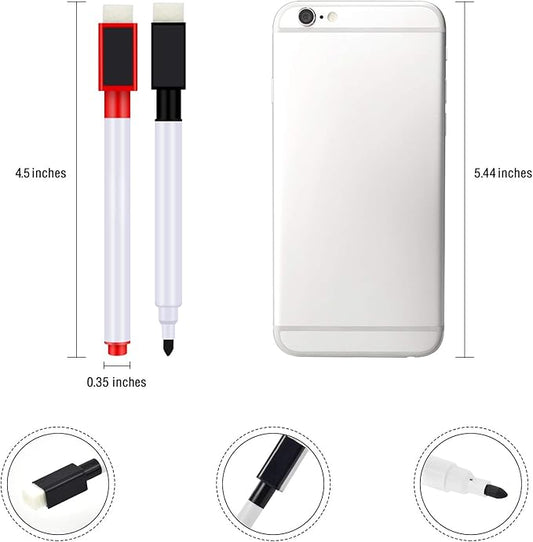 Abaokai Magnetic Dry Erase Markers 24 Pack Whiteboard Erase Markers with Erasers Cap for Whiteboard, Dry-Erase Boards, School, Office and Home, Mix Color