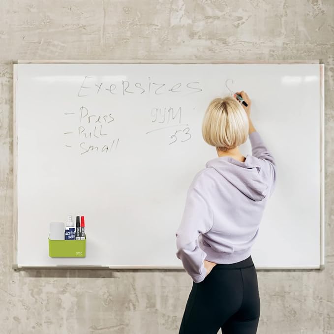 loukin Magnetic Marker Holder, Dry Erase Marker Holder, Remote Control Holder, Magnetic Storage Organizer for Whiteboard or Refrigerators (Green)