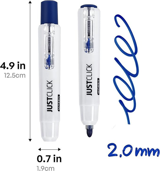 carrotez Retractable Dry Erase Markers, Click Dry Erase Whiteboard Markers, Bullet Tip, Thick Barrel, 12 Count, Blue