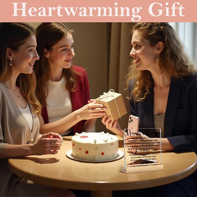 Home Decor Rustic Nurse Sign, Nurse's Prayer Desk Acrylic Sign, Thank You Gifts for Tabletop Nurse Office Cubicle Home Decoration Desk Accessories