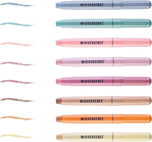 DIVERSEBEE Bible Highlighters and Pens No Bleed, 8 Pack Assorted Colors Gel Highlighters Set, Cute Bible Markers Study Journaling School Supplies and Accessories (Vintage)