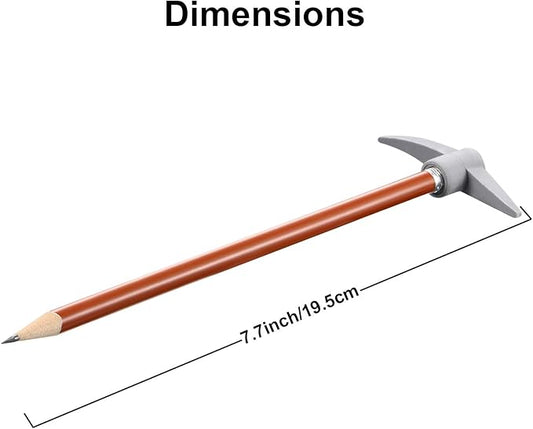 Chinco 24 Pieces Pickaxe Pencils Eraser Set Funny Eraser Topper Pencils Bulk with Axe Shape Erase for Back to School Supplies Students Gifts