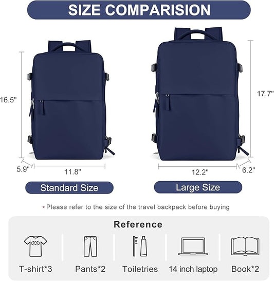 LargeTravel Backpack For Women Men Airline Approved Carry On Bags For Airplanes Underseat Luggage Backpack For Traveling On Airplane Personal Item Travel Bag For Airlines Travel Essentials Navy Blue