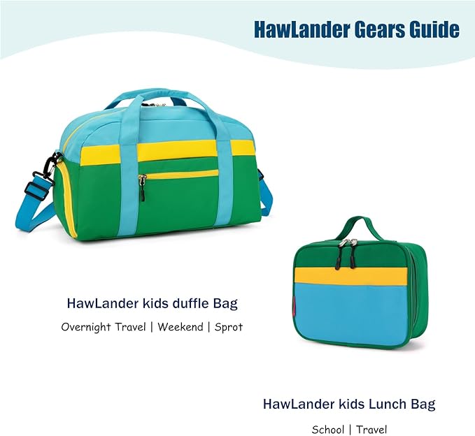 HawLander Little Kids Backpack for Boys Toddler School Bag Fits 3 to 6 years old, 15 inch, Green Blue