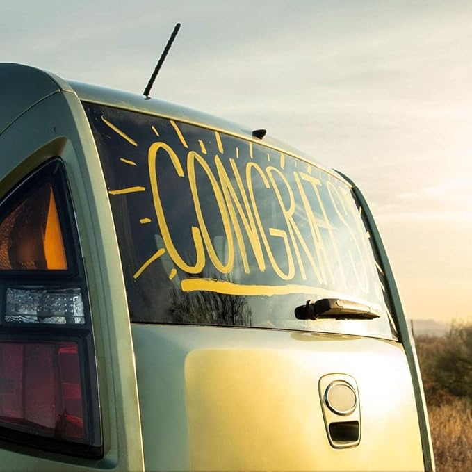 Glass Pen Window Marker: Liquid Chalk Pens for Glass, Whiteboard Markers with Washable Paint - Graduation, Car Windows, Mirror Pen, Storefront, Wedding, Parade, Party & Holiday (5 Pens - Fine Tip)