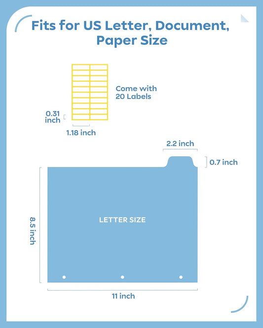 8 Tab Binder Dividers for 3 Ring Binder, 1 Set/8 Count, Thicken, Write & Erase Reusable Waterproof Plastic Binders for School & Office Files, Extra 20 Labels