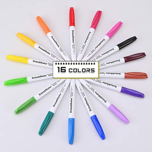 Dabo & Shobo 48 Colors Permanent Markers, Fast Drying, Suitable For Classroom Office Meeting,Works On Plastic, Wood, Stone, Metal and Glass for Doodling, Coloring, Marking