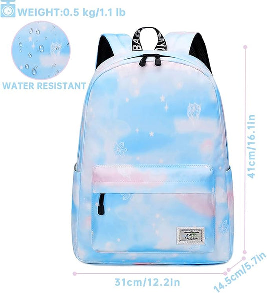 Lohol Galaxy Backpack for School Travel, Lightweight BookBag for Girls Kids