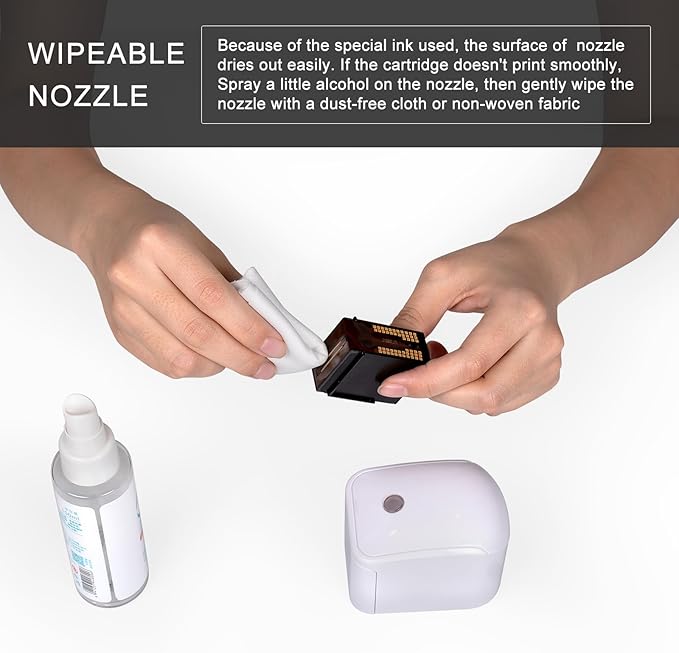 Mini Portable Handheld Temporary Tattoo Printer for iOS & Android APP Label Qrcode Barcode Printer (Pink)